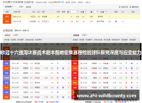 欧冠十六强淘汰赛战术剧本前瞻密集赛程检验球队板凳深度与应变能力 欧冠十六强淘汰赛战术剧本前瞻密集赛程检验球队板凳深度与应变能力